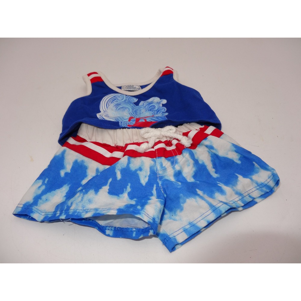 Build-A-Bear Workshop Surfer Tank Top and Tie Dye Shorts Outfit